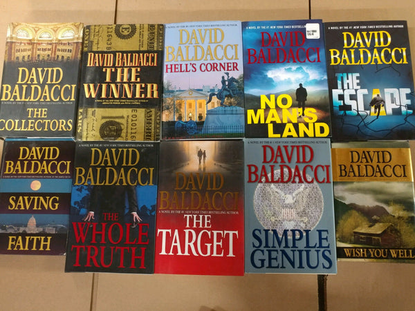 Lot of 10 DAVID BALDACCI Books KING & MAXWELL WILL ROBIE PULLER HARDCOVER*RANDOM