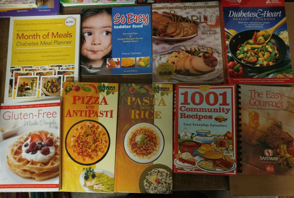 Lot of 20 Cooking Baking Recipe Grilling Low-Fat Ingredient Books MIX-UNSORTED