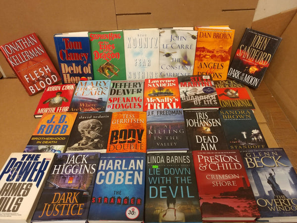 Lot of 20 Mystery Suspense Thriller Murder Popular Author Hardcover HB MIX Books