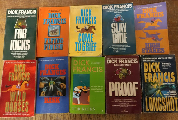 Lot of 10 Dick Francis Mystery Detective Horse Jockeys Paperback RANDOM Book MIX