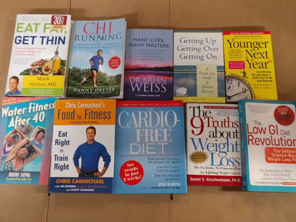 Lot of 10 Diet Fitness Exercise Weight Loss Alternative Health Books *RANDOM*MIX