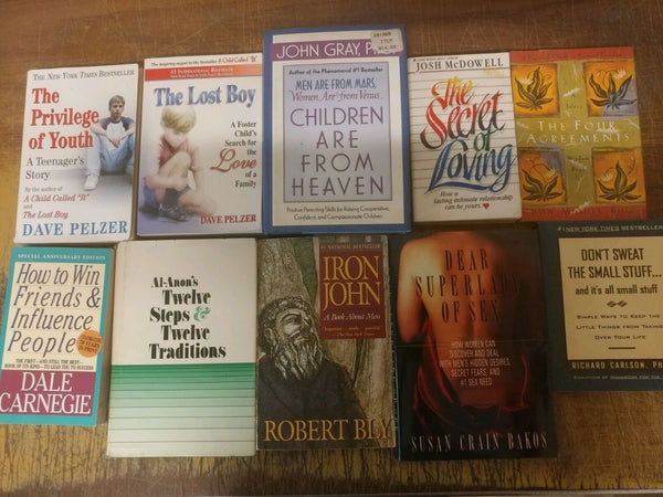 Lot of 10 PSYCHOLOGY SELF HELP ESTEEM THERAPY RECOVERY INSPIRE Book MIX*UNSORTED