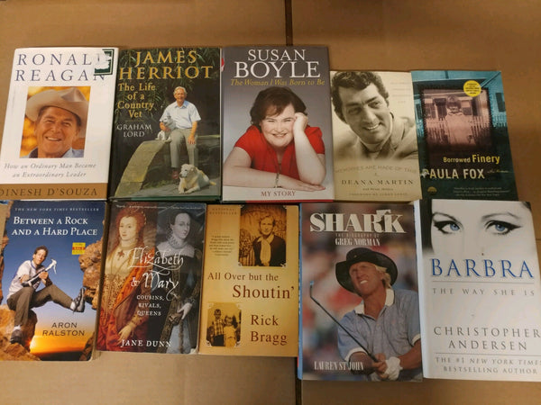 Lot of 20 Autobiography Biography Historical Memoir Books *RANDOM* UNSORTED MIX