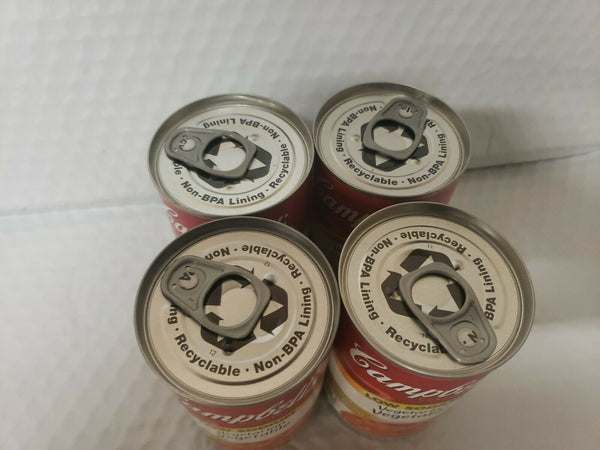 Lot of 4 CAMPBELL'S Vegeterian Vegetable Soup Low-Sodium 10.5 oz Pull-Top Can